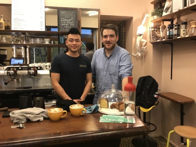 David Ly et Sébastien Beghelli (Café Mag) chez Terres de Café